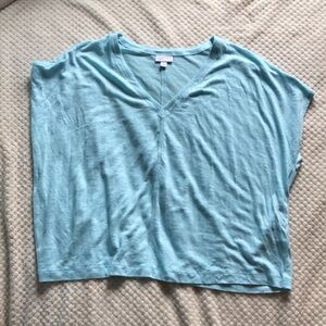 J.Jill Love Linen ice blue 100% linen scalloped sleeves. Never worn Size XLP